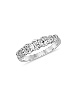 Bloomingdale's Baguette and Round Diamond Ring in 14K White Gold, 0.6 ct. t.w. - 100% Exclusive