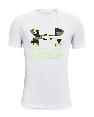 Under Armour Boys' Ua Tech Hybrid Tee - Big Kid In White