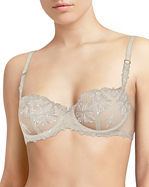 Chantelle Champs-elysees Lace Unlined Demi Bra In Platinum