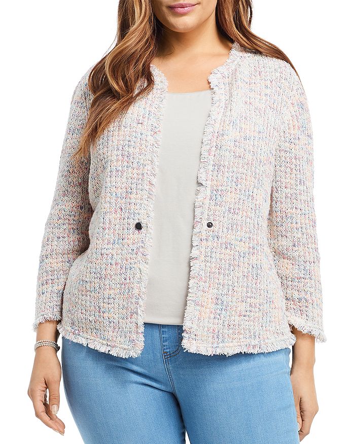 Nic and zoe fringe trim jacket outlet