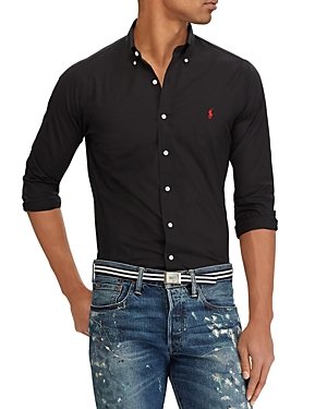 Shop Polo Ralph Lauren Classic Fit Long Sleeve Poplin Button Down Shirt In Polo Black