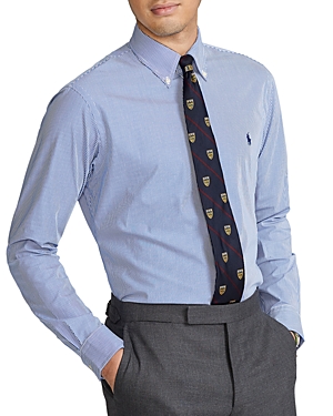 Polo Ralph Lauren Cotton Poplin Classic Fit Button Down Shirt In Blue/white Hairline Stripe