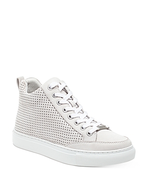 J/Slides Women's Ludlow Perforated Nubuck Leather High Top Sneakers
