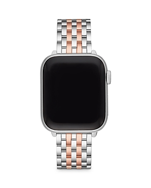 Michele Two-tone 18k Bracelet Band For Apple Watch®, 38/40/41mm And 42/44/45/49mm In Silver/pink