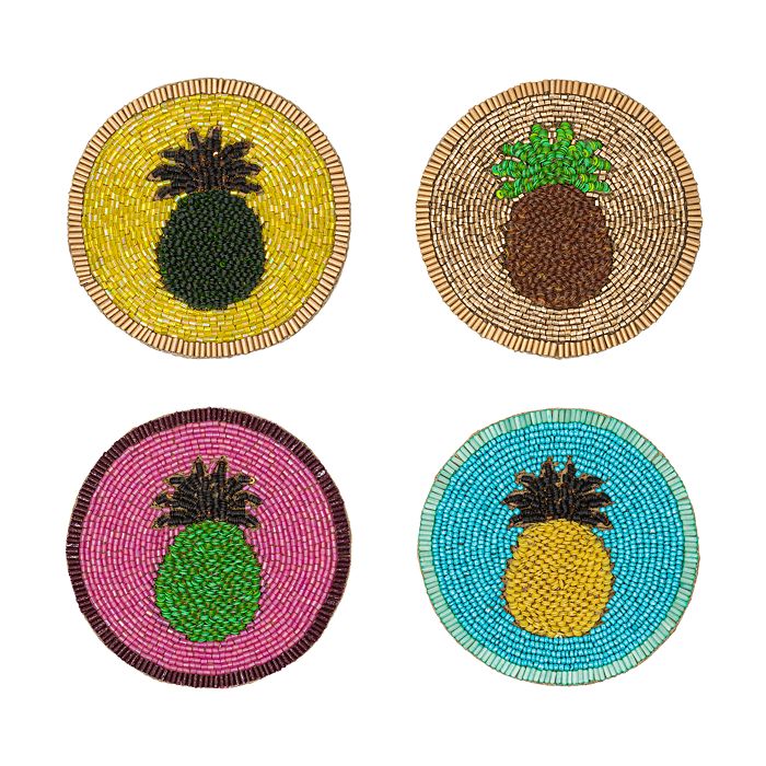 Shop Joanna Buchanan Pineapple Coasters, Set Of 4 In Multi