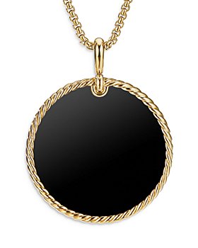 David Yurman - 18K Yellow Gold DY Elements® Disc Pendant with Black Onyx & Mother-of-Pearl