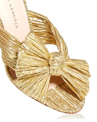 Women's Penny Pleated High Heel Slide Sandals