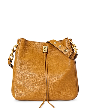 Rebecca Minkoff Darren Leather Shoulder Bag In Caramello/antique Brass