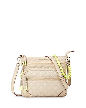 Mz Wallace Downtown Crosby Crossbody In Sesame/neon Yellow/light Gold