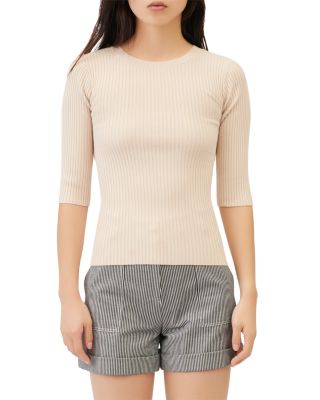 Maje - Mandy Ribbed Back-Cutout Top