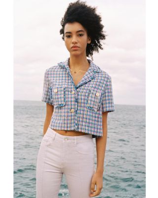 Maje Vizam Short Sleeved Tweed Jacket | Bloomingdale's