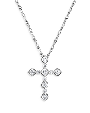 Bloomingdale's Diamond Cross Pendant Necklace in 14K White Gold, 0.25 ct. t.w. - 100% Exclusive
