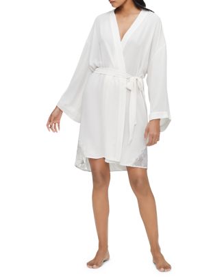 Calvin Klein Lace Trim Belted Robe | Bloomingdale's