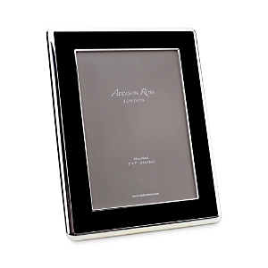 Addison Ross Curved Edge Enamel Frame, 5 X 7 In Black/silver