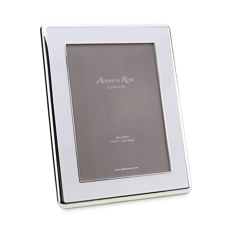 Addison Ross Curved Edge Enamel Frame, 5 X 7 In White/silver