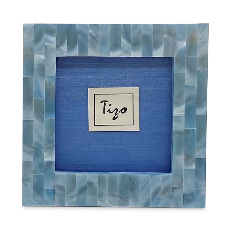 Tizo Mother Of Pearl 3 X 3 Picture Frame In Blue