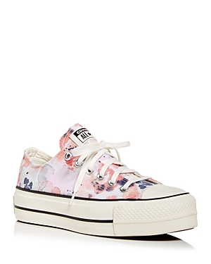 Converse Women's Festival Platform Chuck Taylor All Star Ox Low Top Casual Sneakers From Finish Line In Pink Floral/white