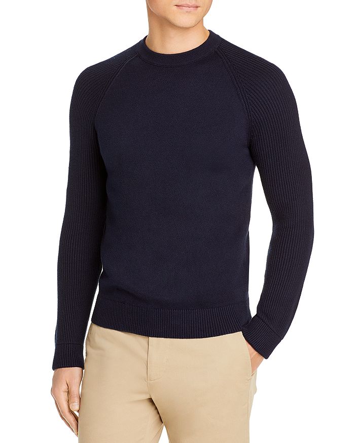 Vince Mixed Knit Ribbed Crewneck Sweater Bloomingdale s
