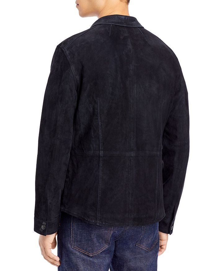 Shop John Varvatos Collection Suede Shirt Jacket In Midnight