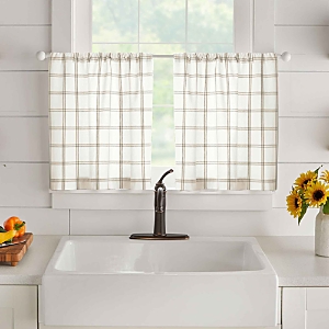 Elrene Home Fashions Farmhouse Living Double Windowpane Plaid Valance, 60 X 15 In White/linen