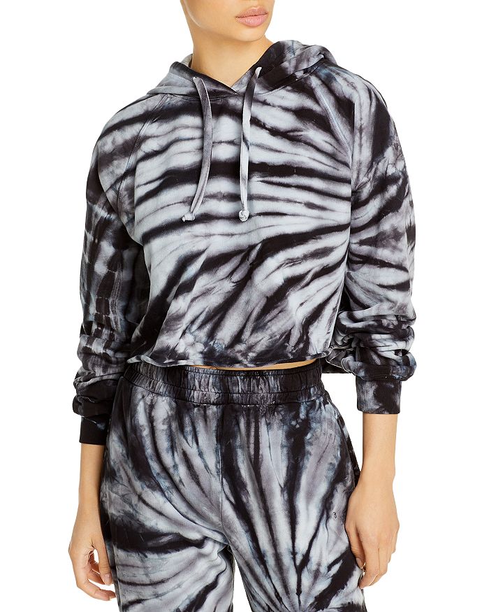 Year Of Ours YEAR OF OURS ZEBRA TIE DYE CROPPED HOODIE