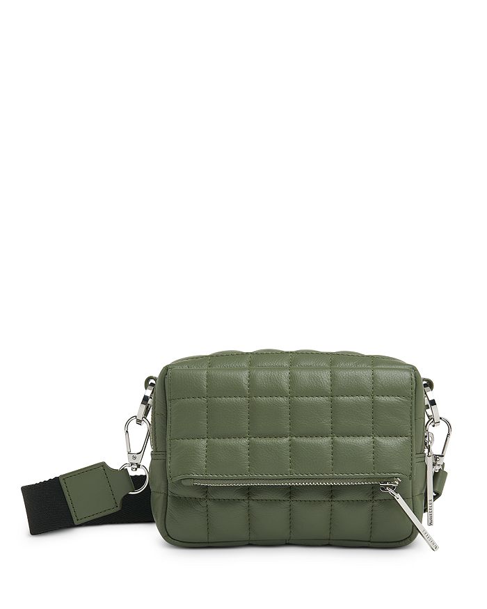 Whistles Bibi Quilted Leather Crossbody Bag In Khaki