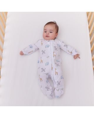 Unisex Animals Print Comfort Zip Front Footie - Baby