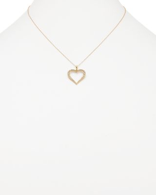 Diamond Heart Pendant Necklace in 14K Yellow Gold, 0.5 tcw 