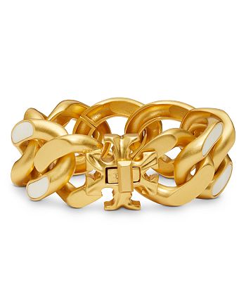Tory Burch Roxanne Inlay Curb Chain Bracelet | Bloomingdale's