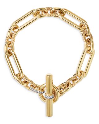 Lexington Chain Bracelet in 18K Yellow Gold with Diamonds