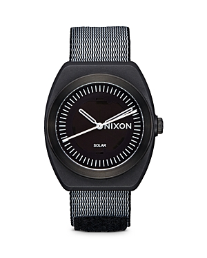 Nixon Light-wave Solar Nylon Strap Watch, 36mm In Black
