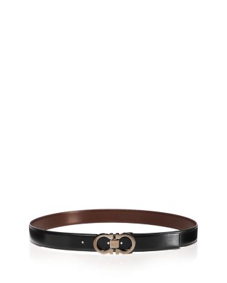 Men's Double Gancini Buckle Reversible Leather Belt