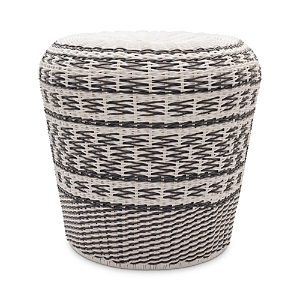 Surya Parkdale Garden Stool In White/charcoal