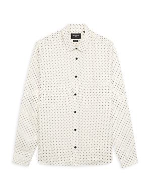 THE KOOPLES STAR PRINT RELAXED FIT BUTTON DOWN SHIRT,HCCL22077K