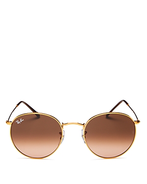Ray Ban Ray-ban Unisex Icons Round Sunglasses, 53mm In Shiny Light Bronze/pink Gradient Brown