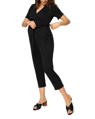 Maternity Short Sleeve Knit Jumpsuit
