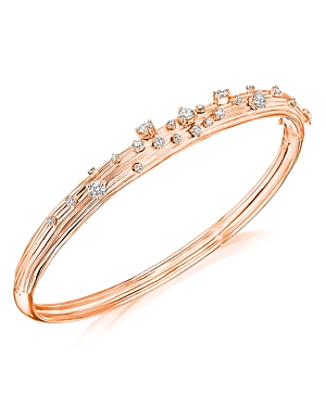 Shop Hueb 18k Rose Gold Bahia Diamond Scatter Bangle Bracelet