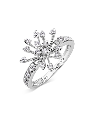 Shop Hueb 18k White Gold Luminus Diamond Starburst Statement Ring