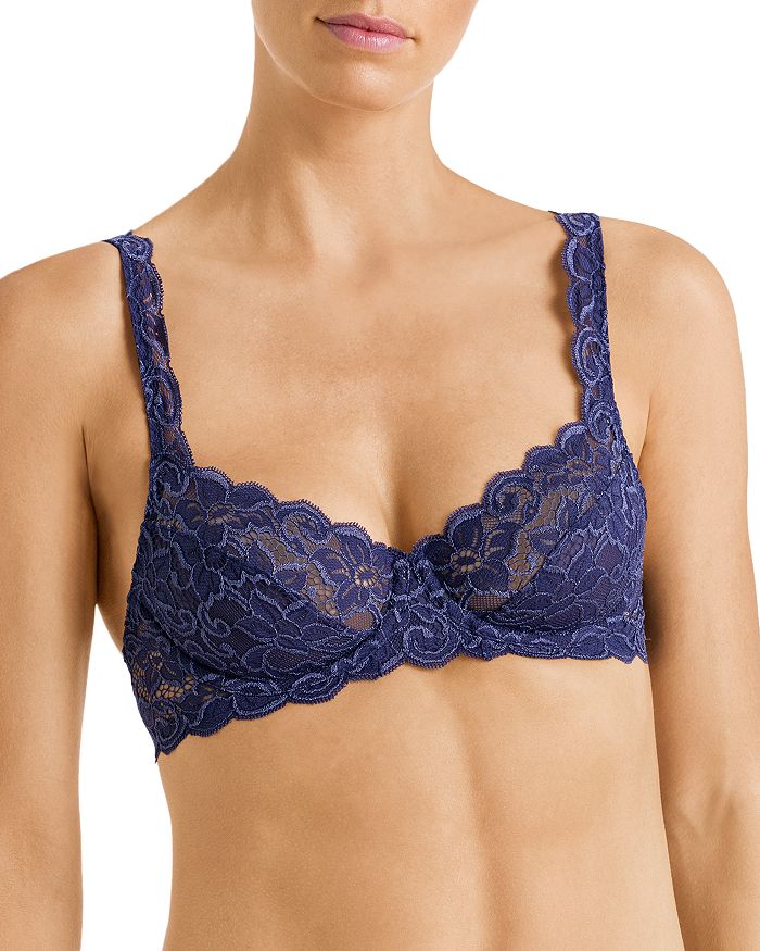 Hanro Luxury Moments Lace Unlined Underwire Bra In Nightshade