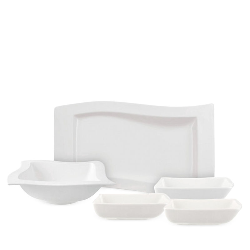Villeroy & Boch New Wave 5 Piece Serving Set In White