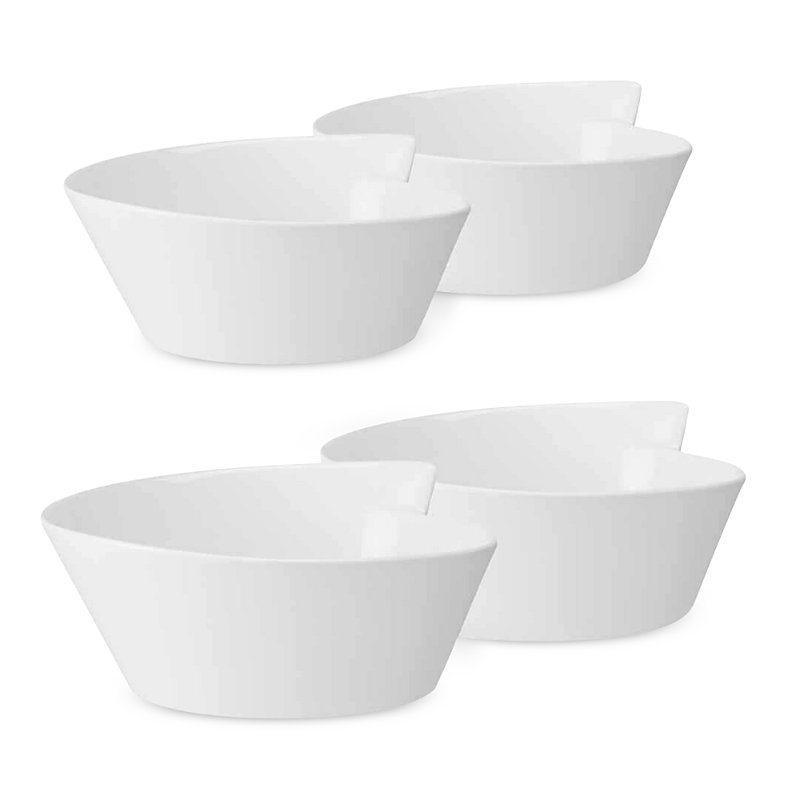 Villeroy & Boch New Wave Set Of 4 Large Rice Bowls In White