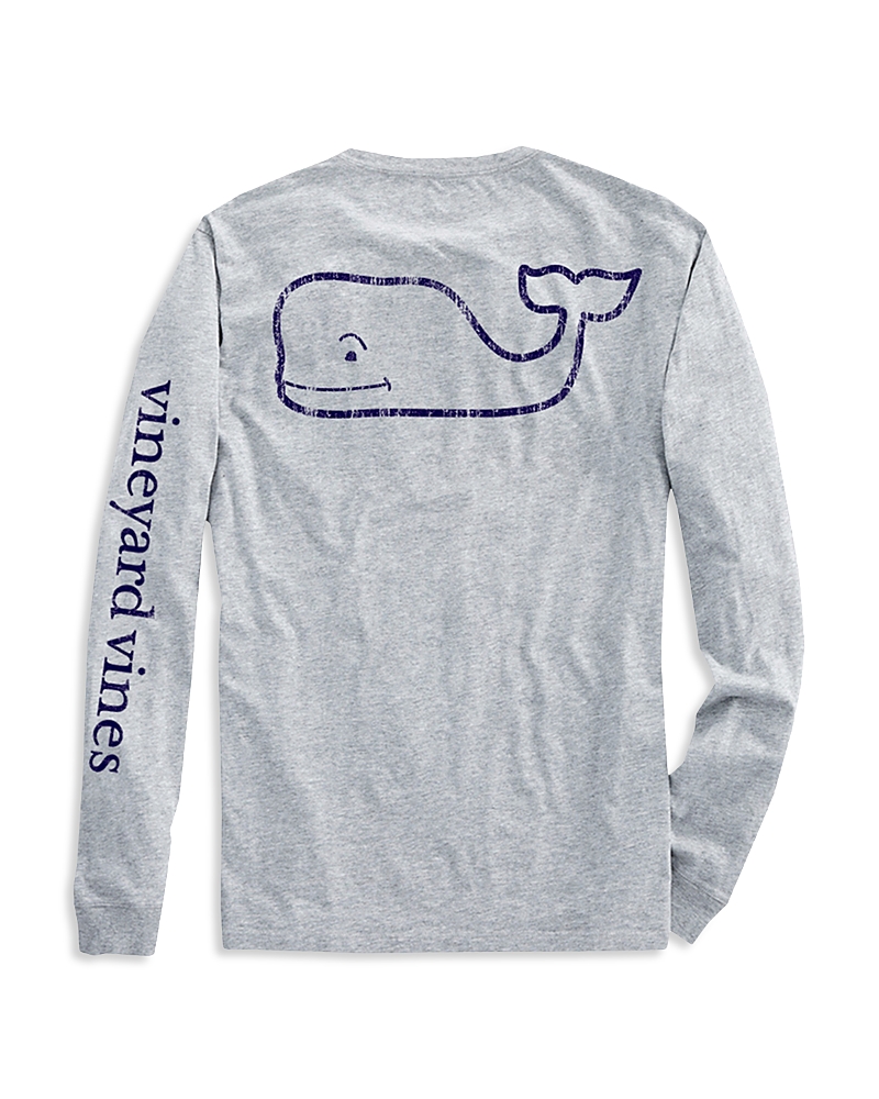 Vineyard Vines Boys' Long-sleeve Vintage Whale Pocket Tee - Little Kid, Big Kid In Gray Heather