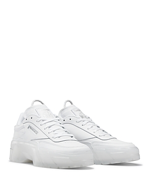 Reebok Women's Cardi B Club C Low Top Sneakers In White/clear Leather