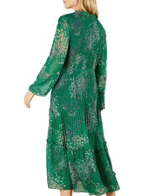 slim fit dress slacks Mirrored Print Long Sleeve Satin Midi Dress | Zellie