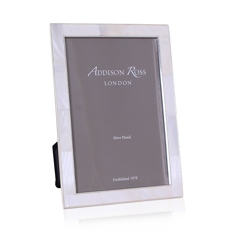Addison Ross Shell & Silver Plated 4 X 6 Picture Frame In Silver