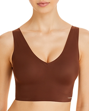Calvin Klein Invisibles Comfort V-neck Comfort Bralette Qf4708 In Chestnut