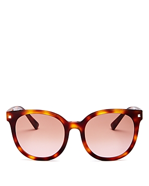 Valentino Women's Round Sunglasses, 55mm In Havana/violet Gradient Brown