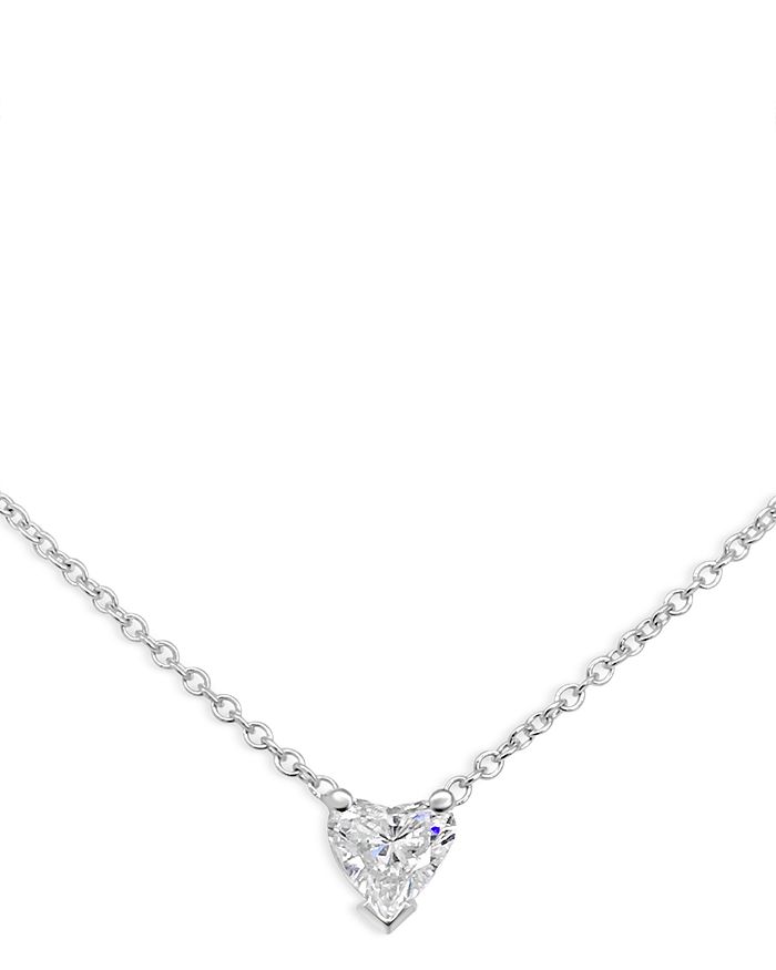 Bloomingdale's - Heart-Shaped Diamond Pendant Necklace in 18K White Gold, 0.50 ct. t.w. - 100% Exclusive