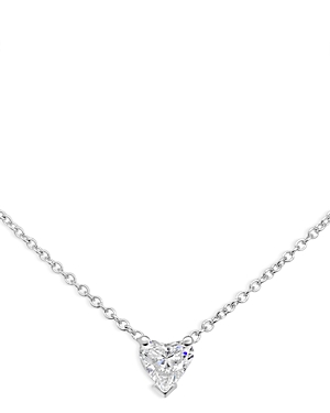 Bloomingdale's Heart-shaped Diamond Pendant Necklace In 18k White Gold, 0.50 Ct. T.w. - 100% Exclusive