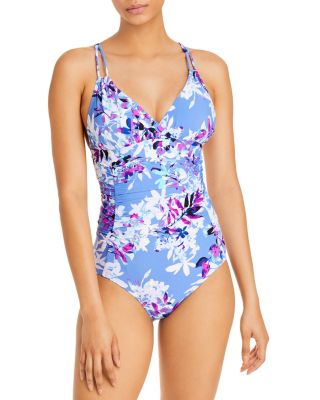 Calvin klein shirred one piece swimsuit on sale